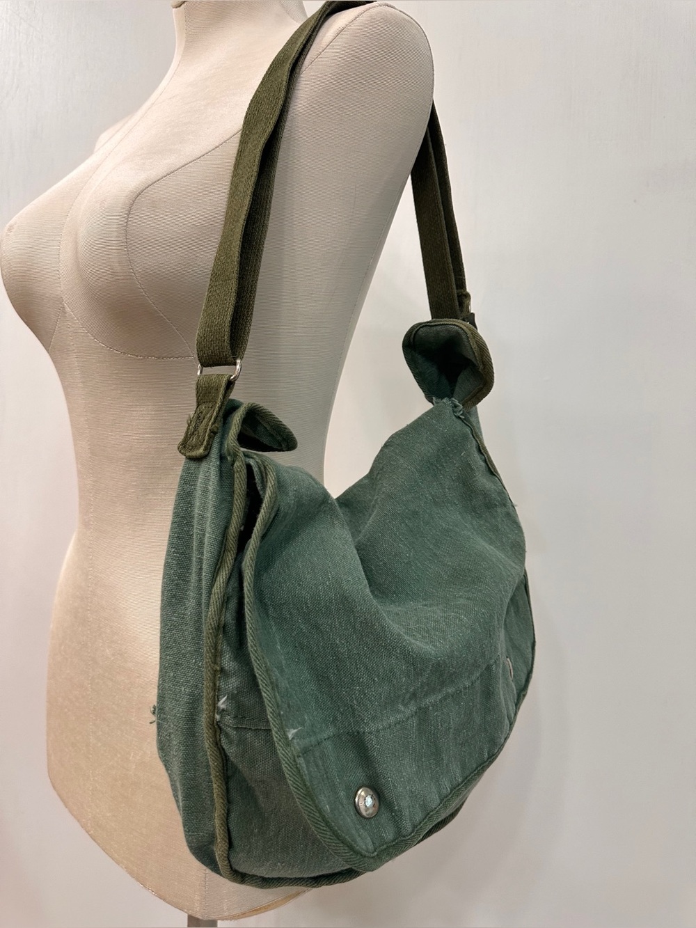Kumfort School Bag Byer MFG Co. VTG Green Snap Shoulder Canvas Orono Maine US